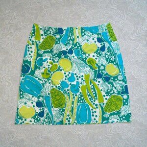 LILLY PULITZER Vintage 100% Cotton Steamed Vegetables Skirt Size 6